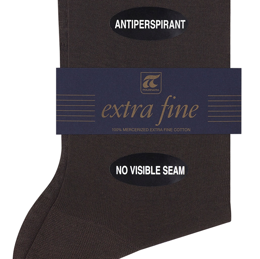 Ανδρική Κάλτσα ΠΟΥΡΝΑΡΑ 100% Βαμβάκι Αντιιδρωτική Χωρίς Ραφές 150A ΚΑΦΕ