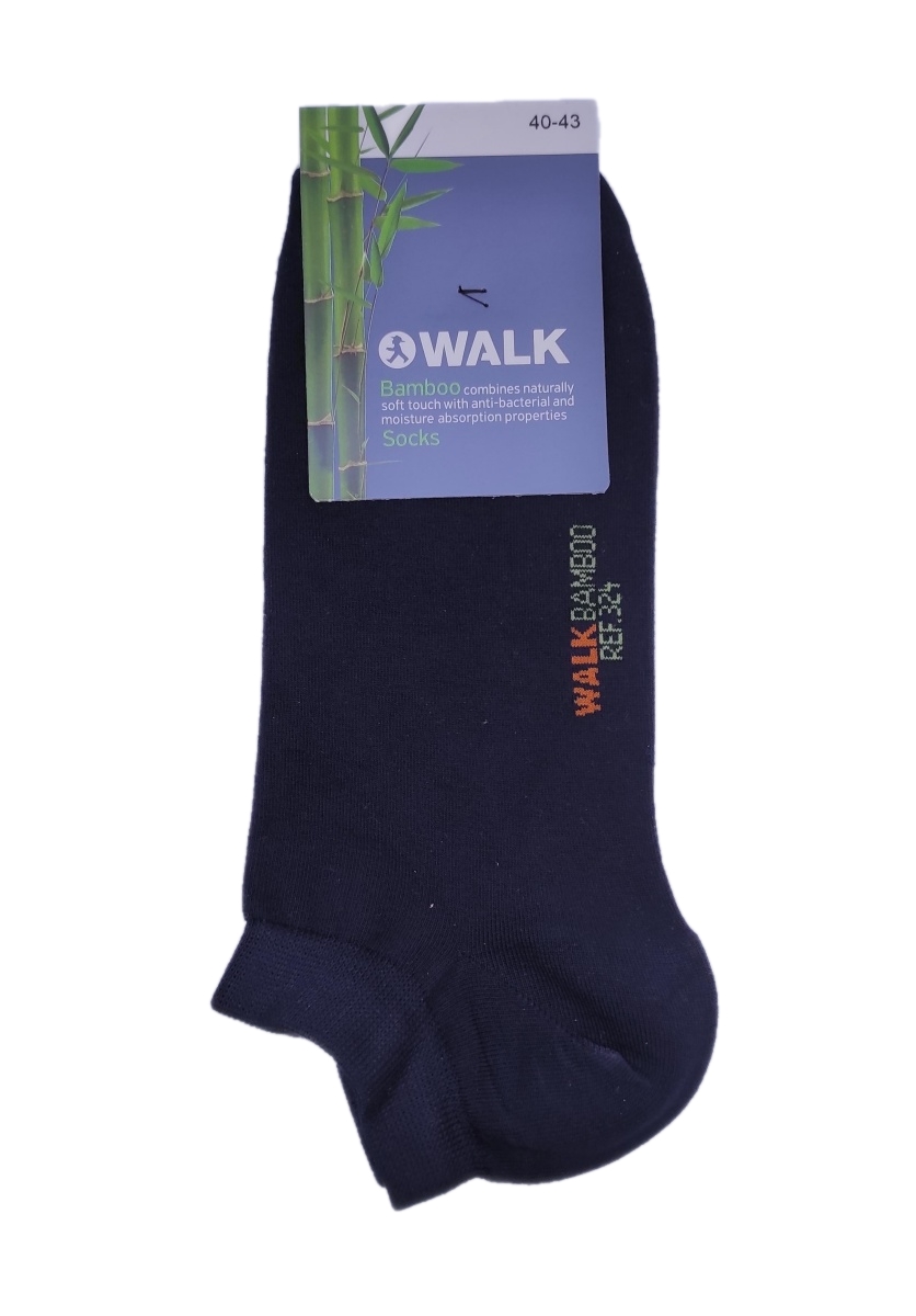 Ανδρική Κάλτσα Κοφτή bamboo WALK SOCKS W324-02 ΜΑΥΡΟ
