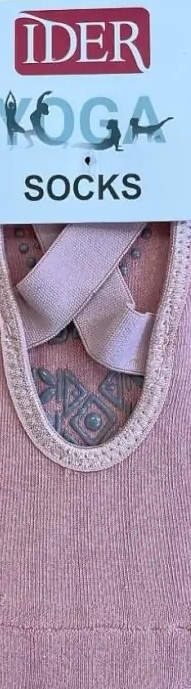 Γυναικείο Καλτσάκι Γιόγκα Βαμβακερό One Size 36-41 Αντιολισθητικός Πάτος βετουζάκια ABS Λάστιχο Στήριξης IDER 2103 ΡΟΖ