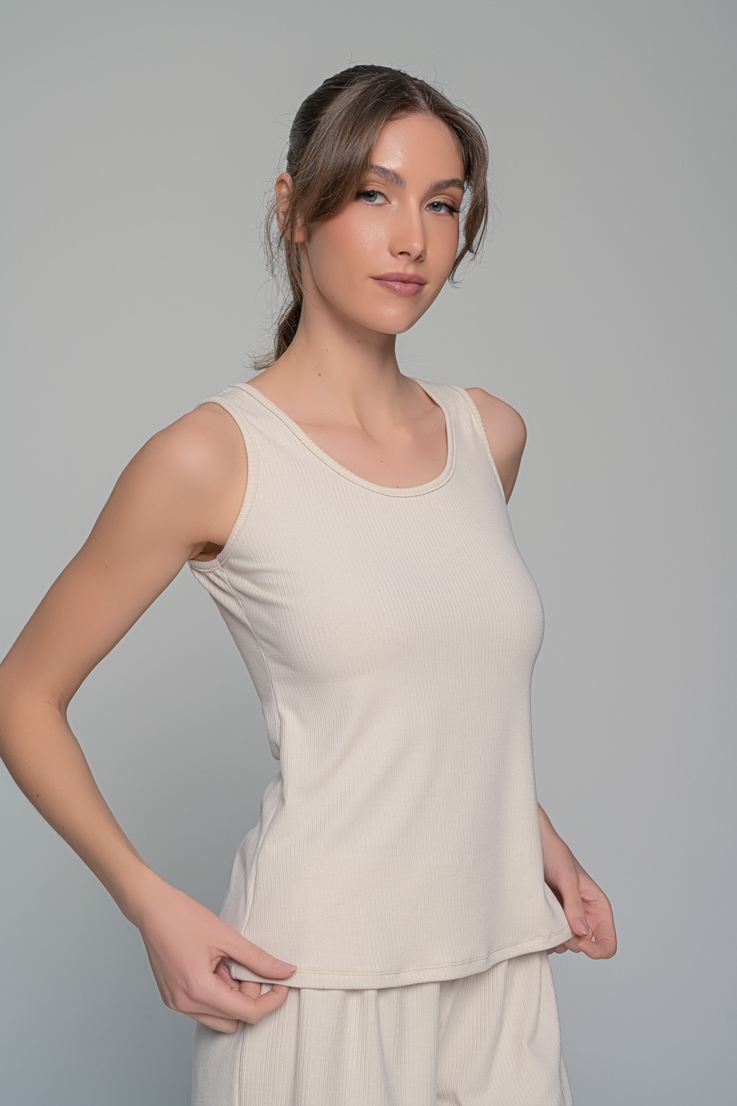Φανελάκι με Φαρδιά Τιράντα   Μπεζ Milena By Paris 010203-Μπεζ