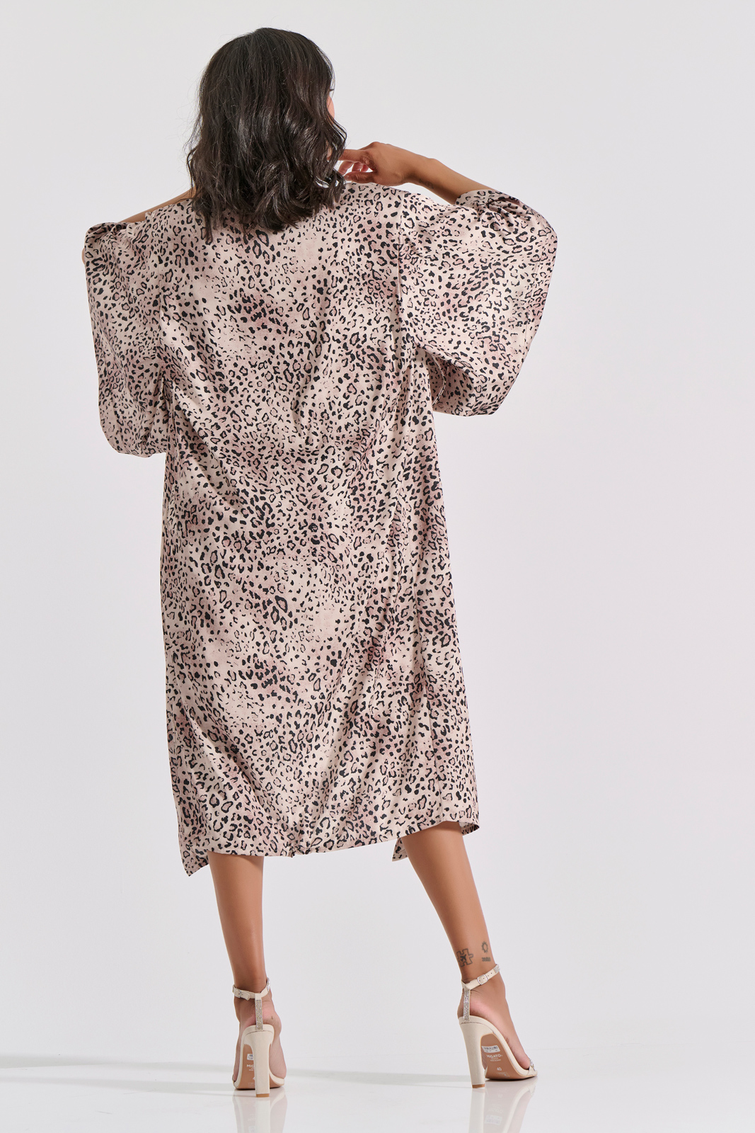 Μάξι Κιμονό Σατέν    Animal Print Milena By Paris 005376-Animal Print