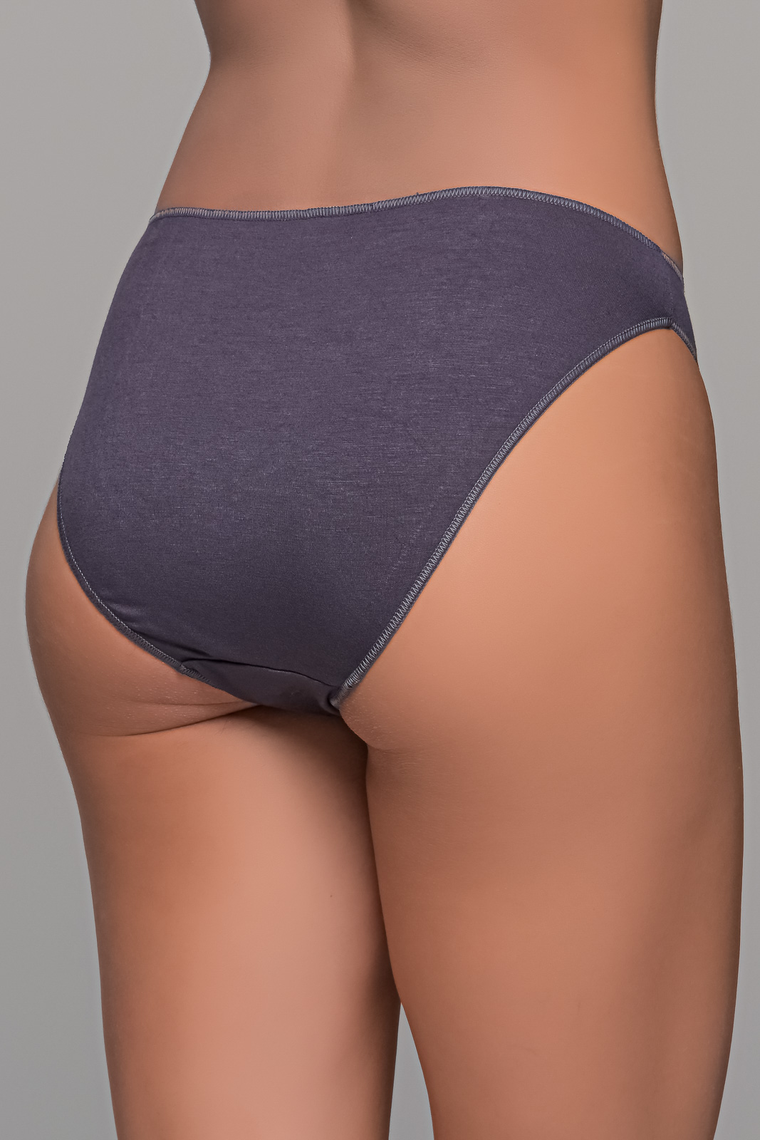 High Leg Σλιπ Bikini Bamboo   Ανθρακί Milena By Paris 008505-Ανθρακί