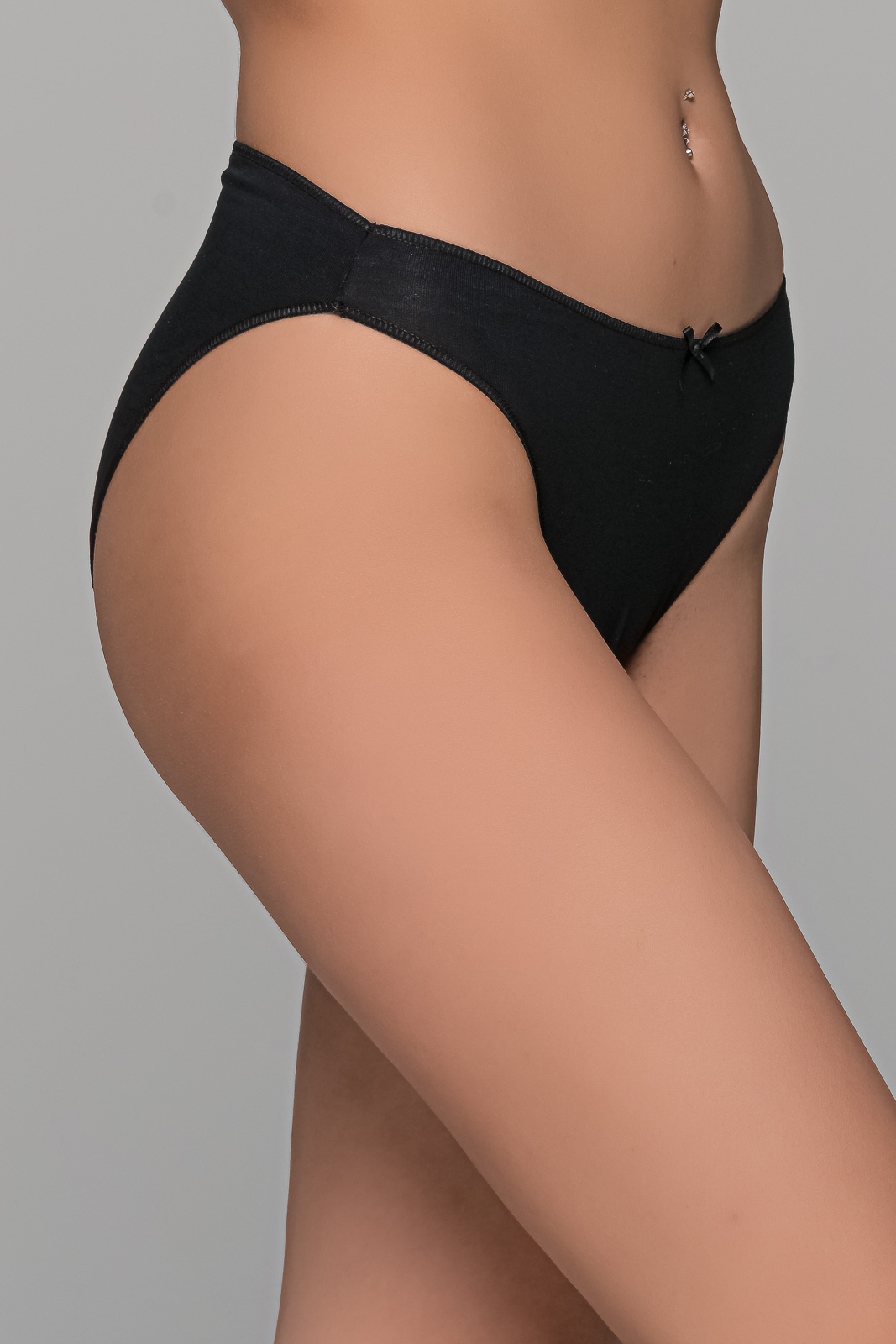 High Leg Σλιπ Bikini Bamboo   Μαύρο Milena By Paris 008505-Μαύρο