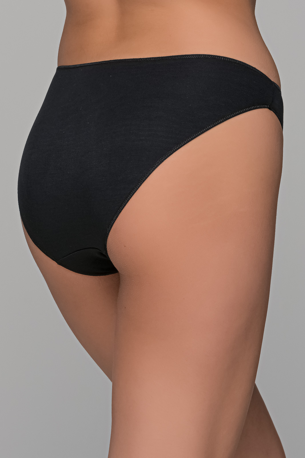 High Leg Σλιπ Bikini Bamboo   Μαύρο Milena By Paris 008505-Μαύρο