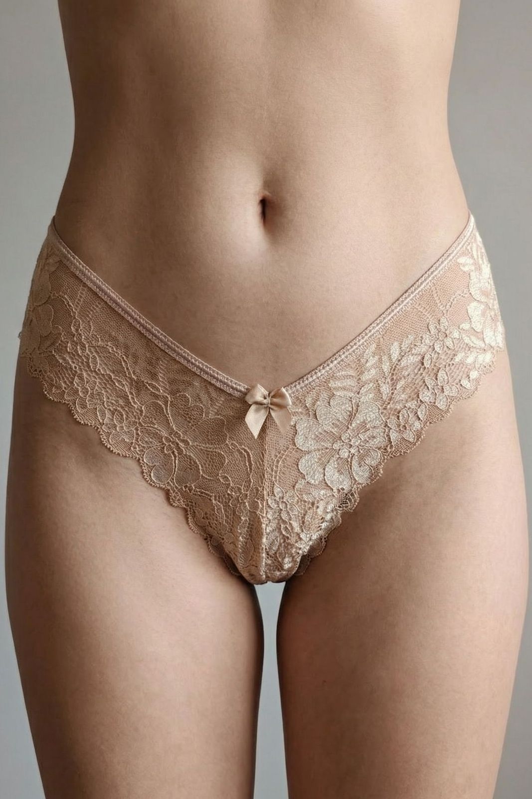 Brazilian Slip με Δαντέλα – Μπεζ Milena By Paris 008552-Μπεζ