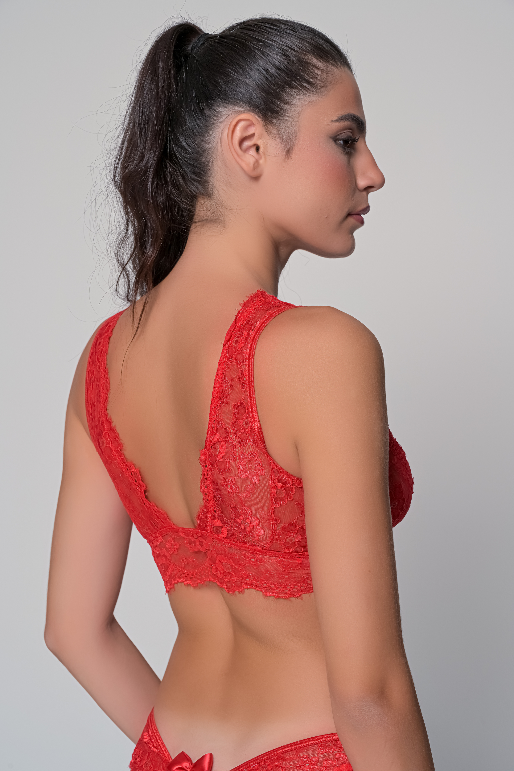Δαντελένιο Bralette   Κόκκινο Milena By Paris 010197-Κόκκινο