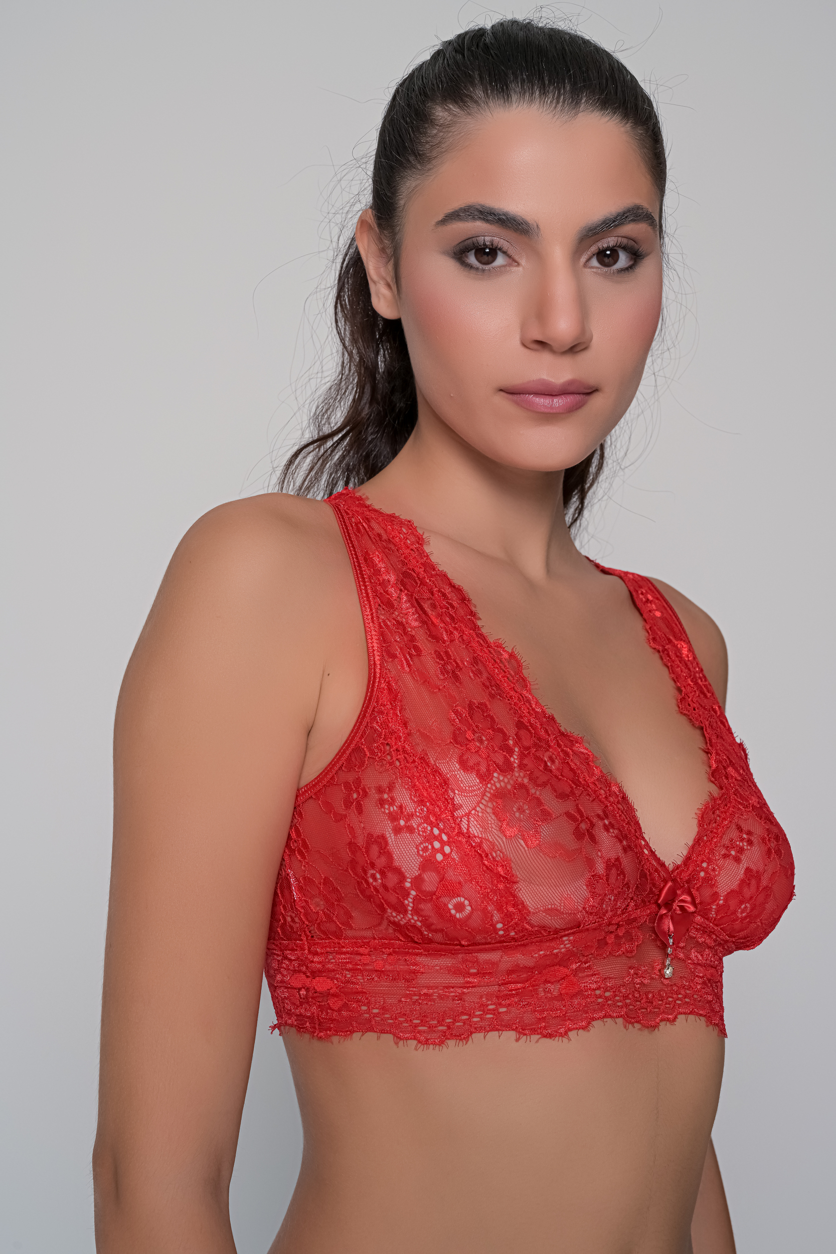 Δαντελένιο Bralette   Κόκκινο Milena By Paris 010197-Κόκκινο