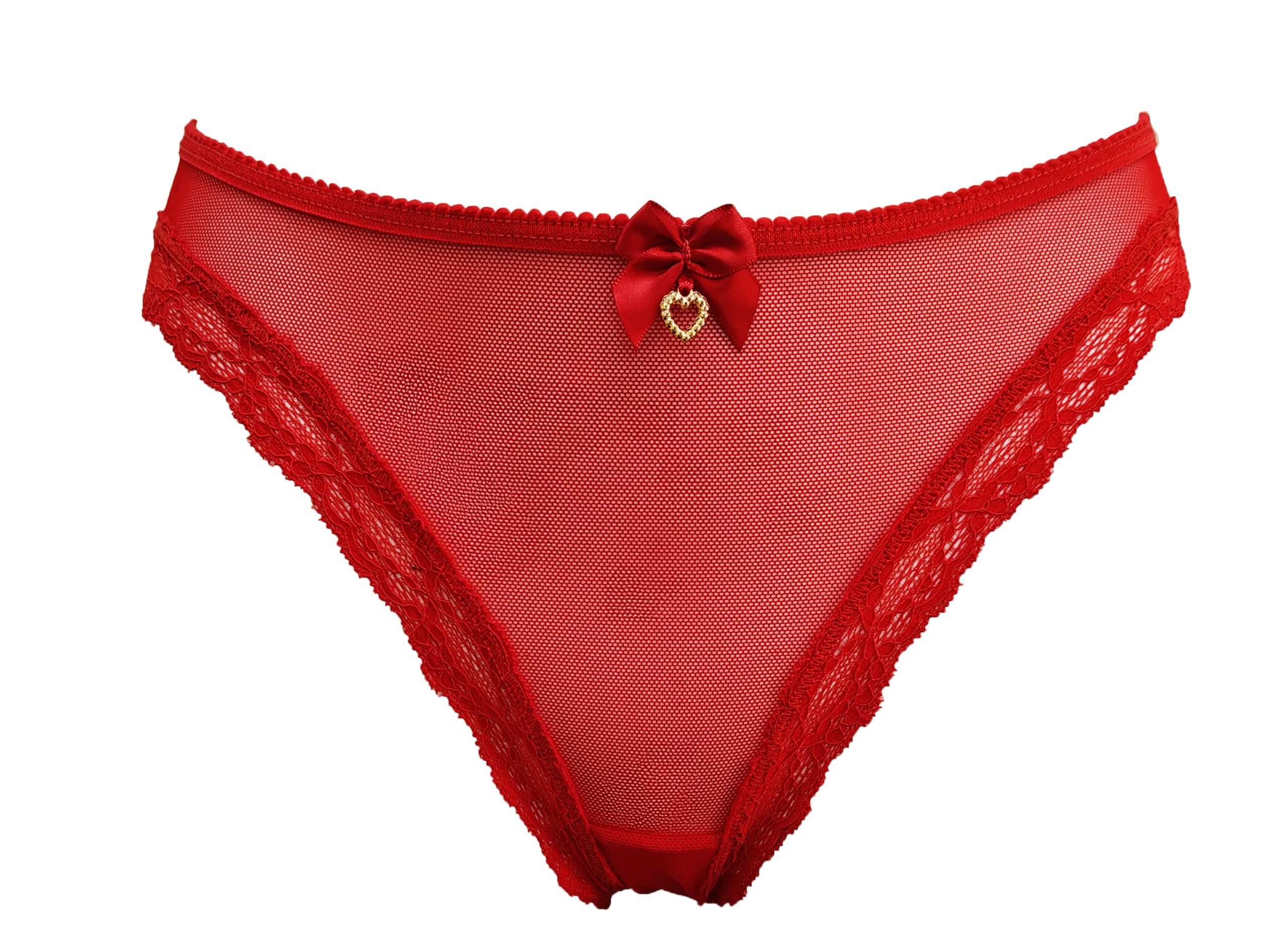 Γυναικείο Εσώρουχο Bikini Τούλι και Δαντέλα Milena By Paris V25-930-Κόκκινο