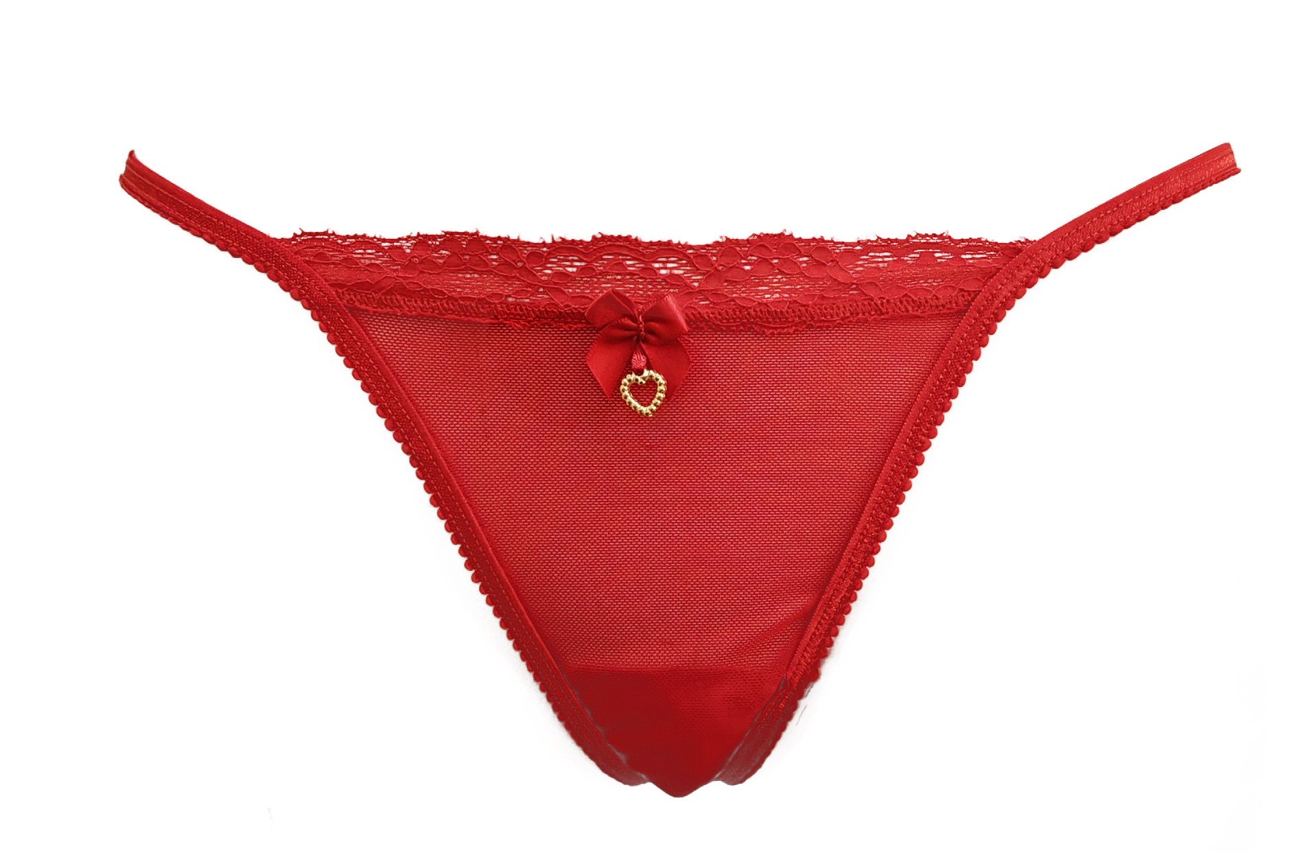 Γυναικείο Εσώρουχο G String Τούλι και Δαντέλα Milena By Paris V25-934-Κόκκινο