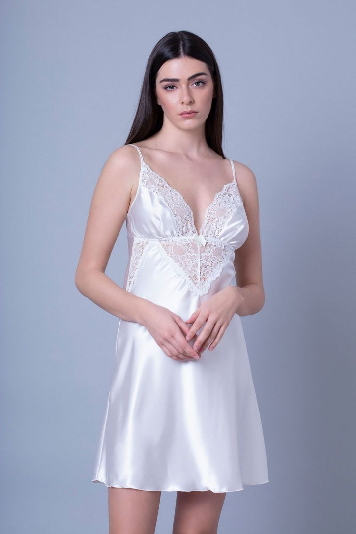 Νυφικό Σατέν Νυχτικό   Ιβουάρ Milena By Paris 003367-Ιβουάρ