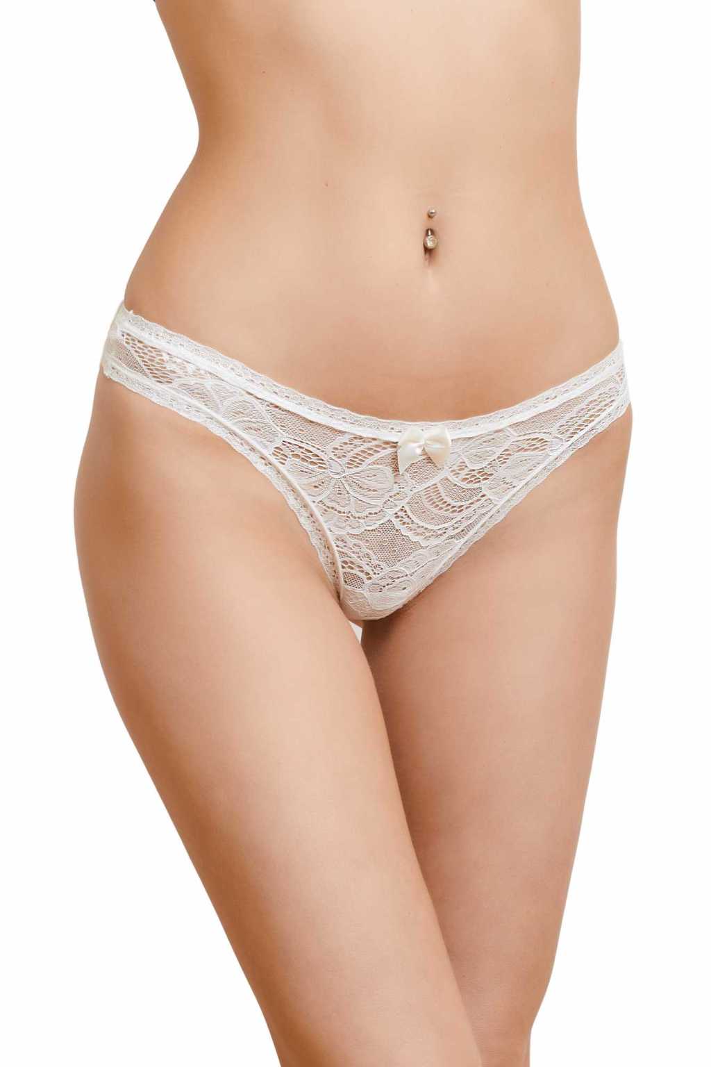 Νυφικό String Δαντέλα με Τούλι   Ιβουάρ Milena By Paris 007642-Ιβουάρ