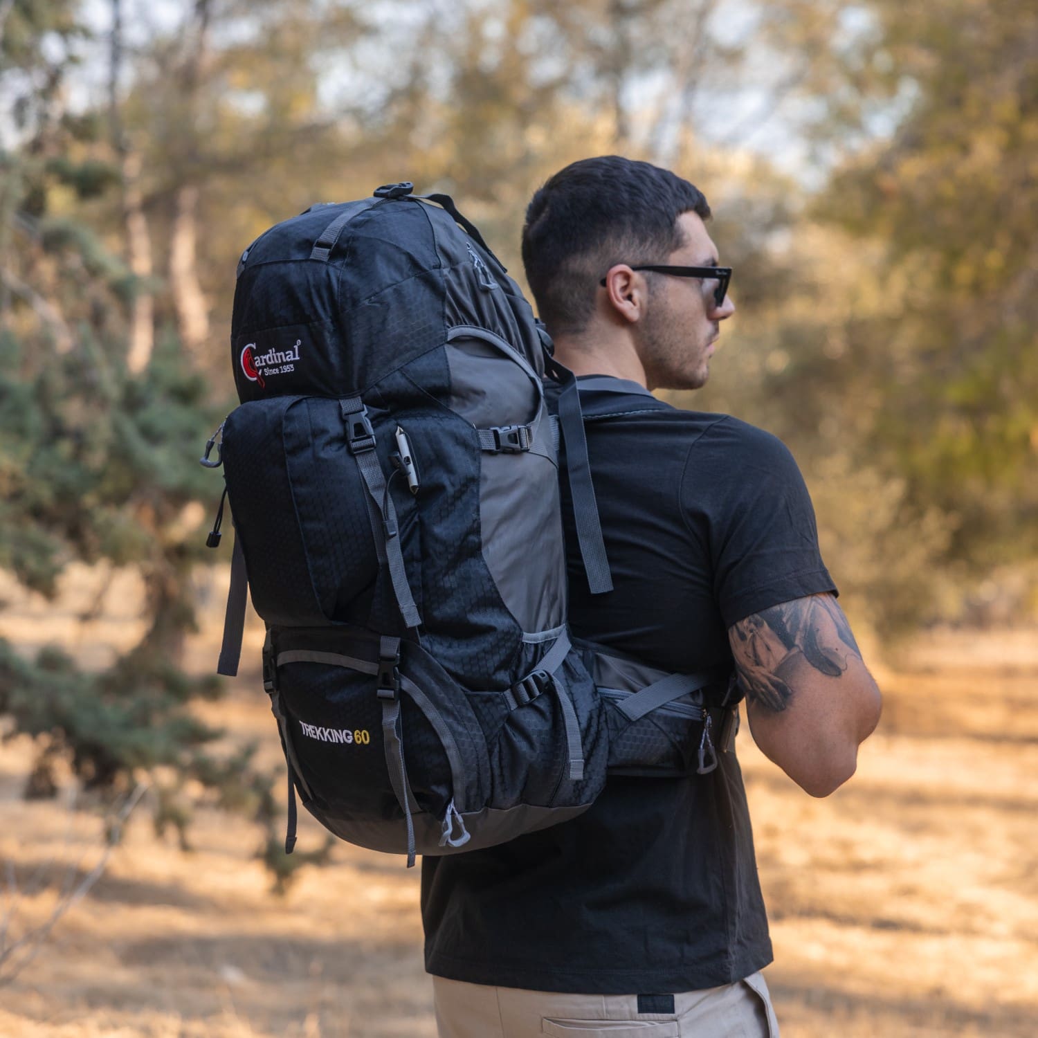 Σακίδιο ορειβασίας αδιάβροχο Ταξιδιού 60L Camping 1488 Πετρόλ