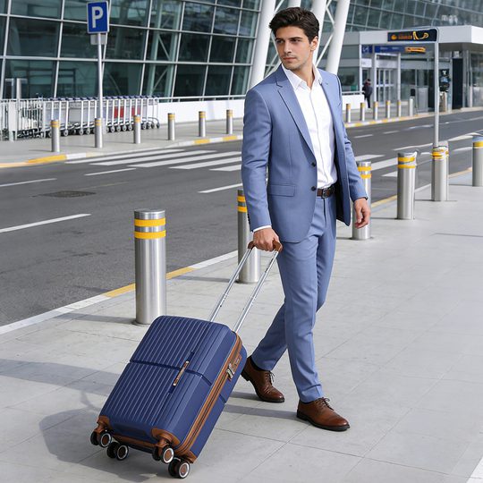 Βαλίτσα σκληρή Newcom N1596 (PP) μικρή μεσαία 56x22x37 cm + 67x22,5x43 cm μπλε