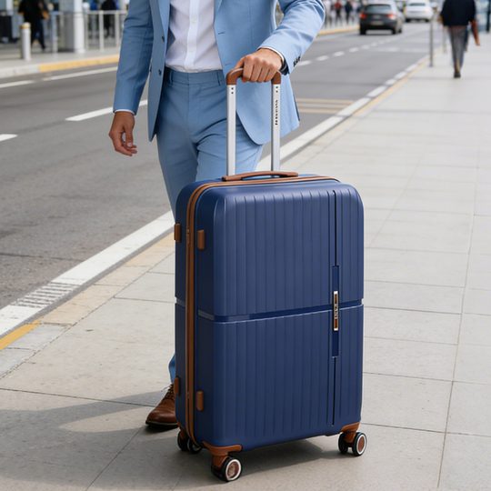 Βαλίτσες σκληρές Newcom N1596 (PP) μεσαία μεγάλη 67x22,5x43 cm + 76x29x49 cm μπλε