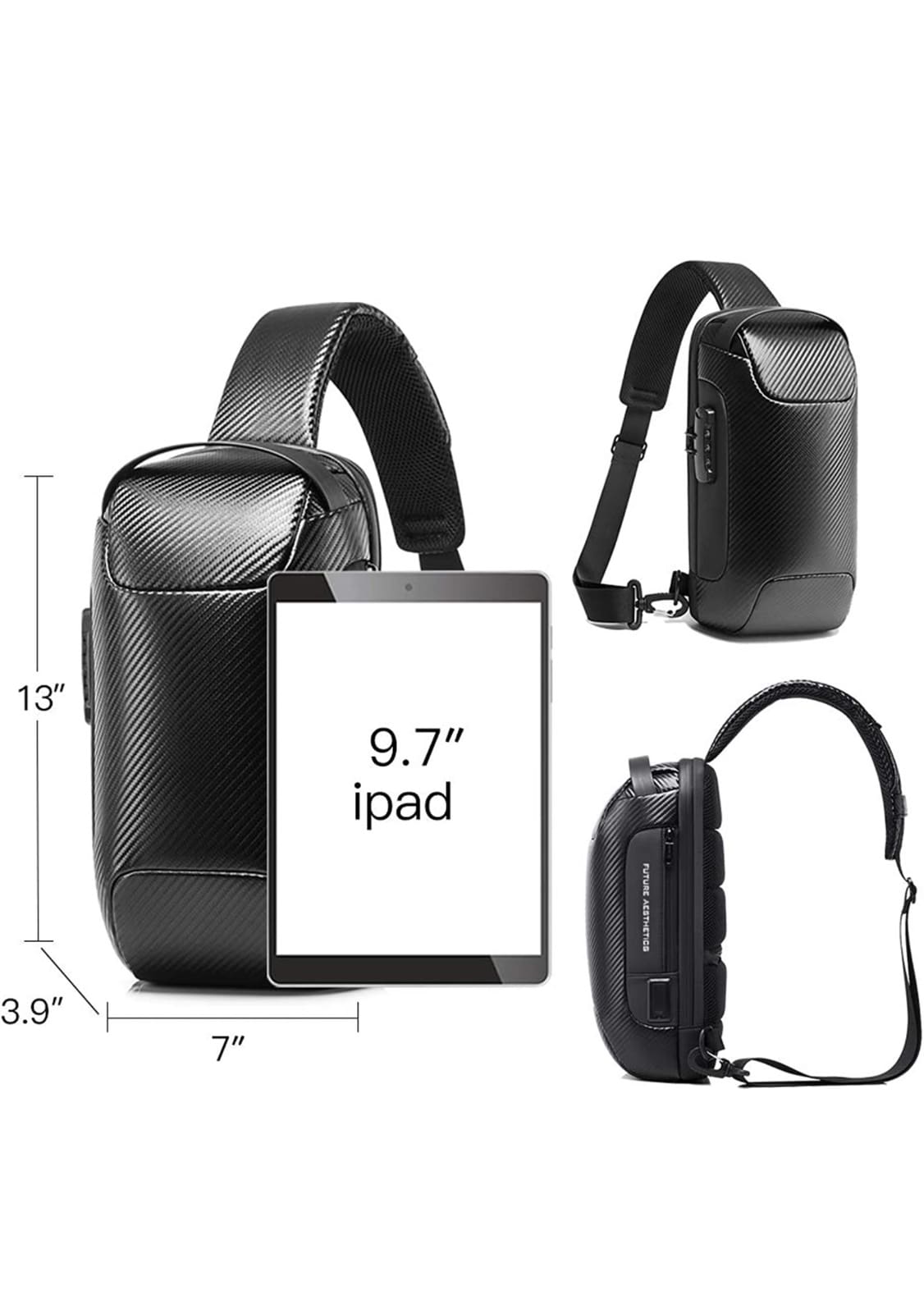 Τσαντάκι ώμου χιαστί crossbody Bange 22085 plus μαύρο