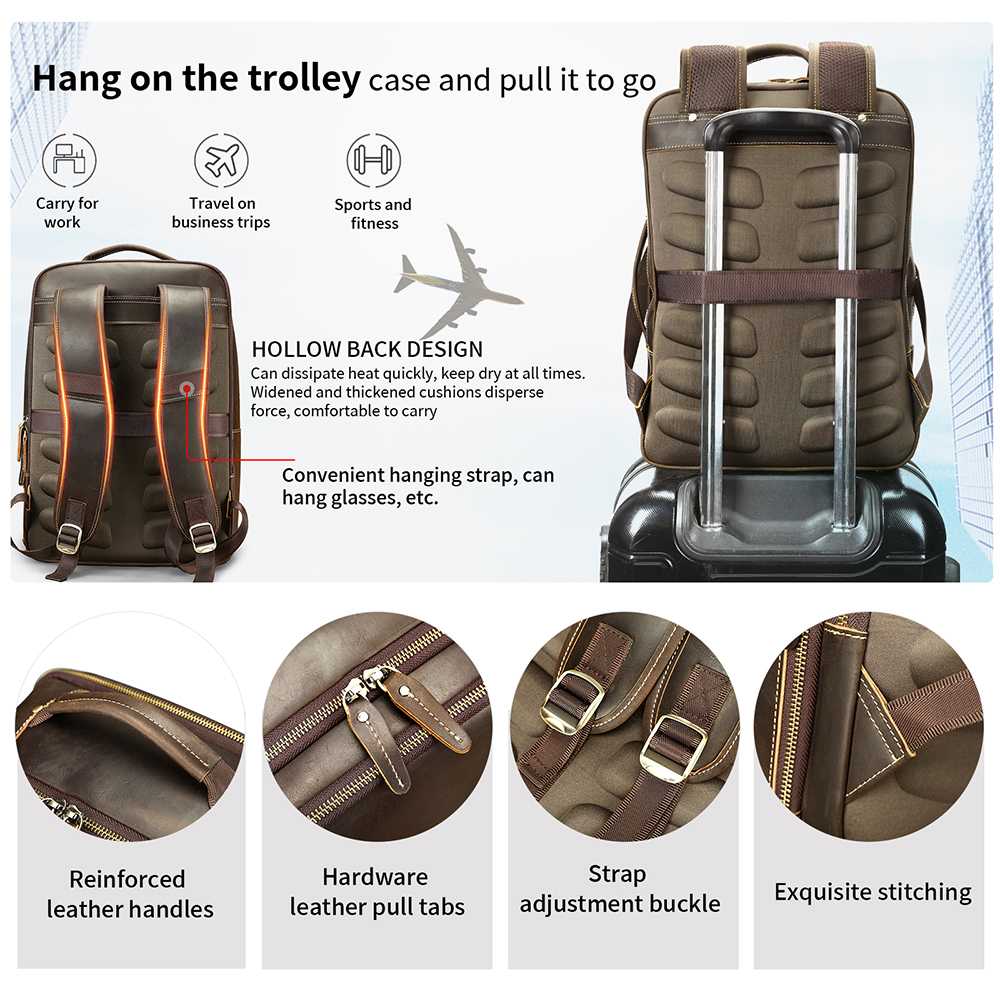 Δερμάτινο σακίδιο πλάτης Cardinal 21 L 2329 coffee