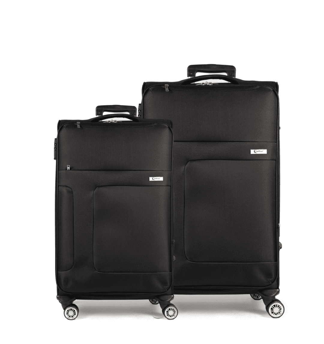 Βαλίτσα trolley Cardinal 3800 μεσαία μεγάλη 66x25x40 cm + 77x30x46 cm μαύρη