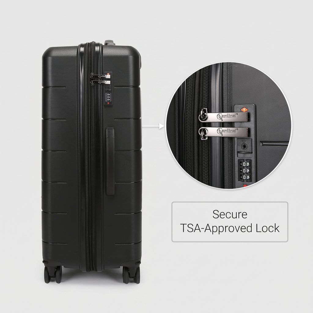 Σετ Βαλίτσες Cardinal 4004 καμπίνας μεγάλη 76,5x31x49 cm + 55x35x23 cm μαύρο
