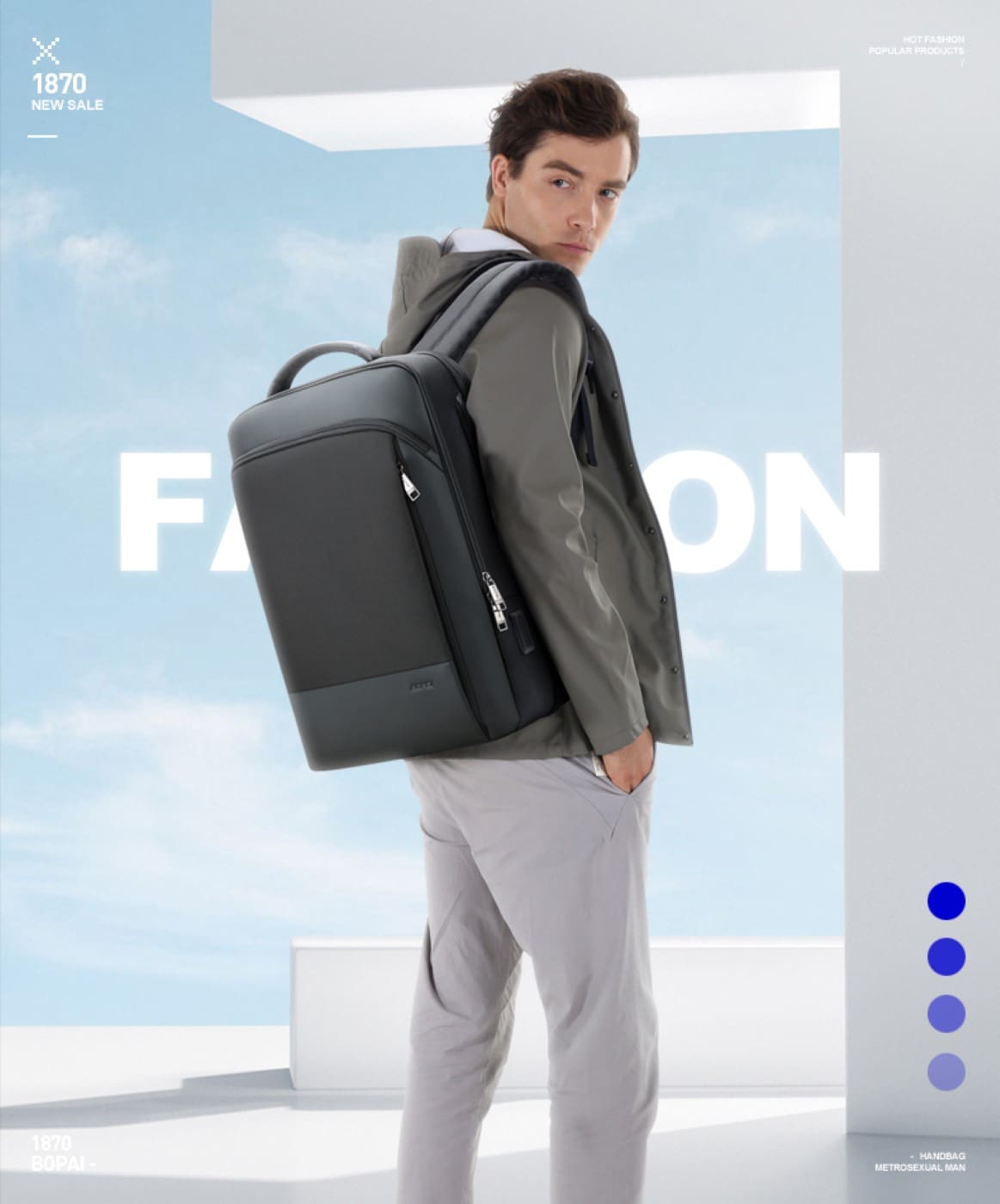 Σακίδιο πλάτης Αντικλεπτικό 24L Laptop 15,6” Bopai 61-07311 μαύρο