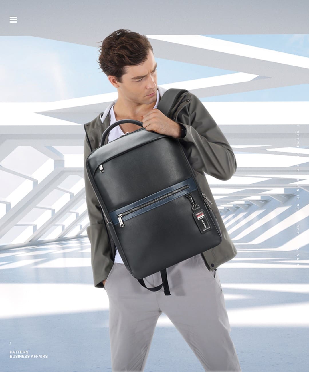 Δερμάτινο Σακίδιο πλάτης 24L Laptop 15,6” Bopai 61-122101 μαύρο