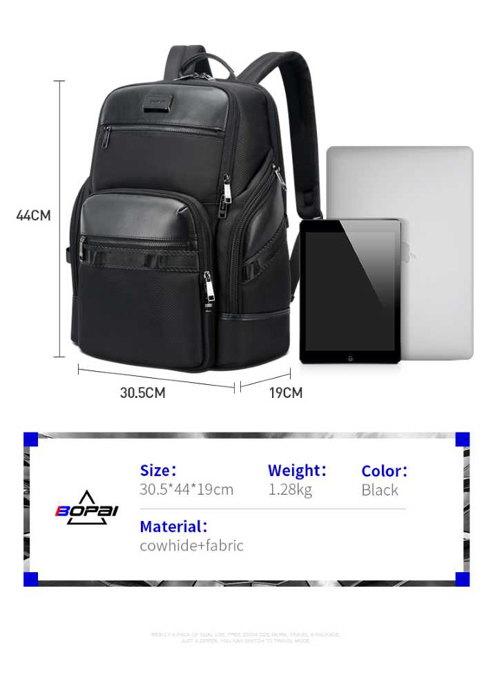 Backpack 26L Laptop 15,6” Bopai 61-126261 μαύρο