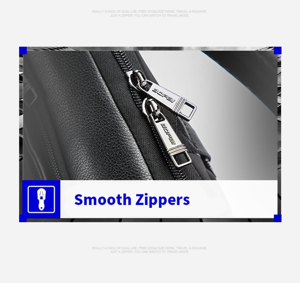 Δερμάτινο Σακίδιο πλάτης Αντικλεπτικό 21L Laptop 15,6” Bopai 61-52711 μαύρο