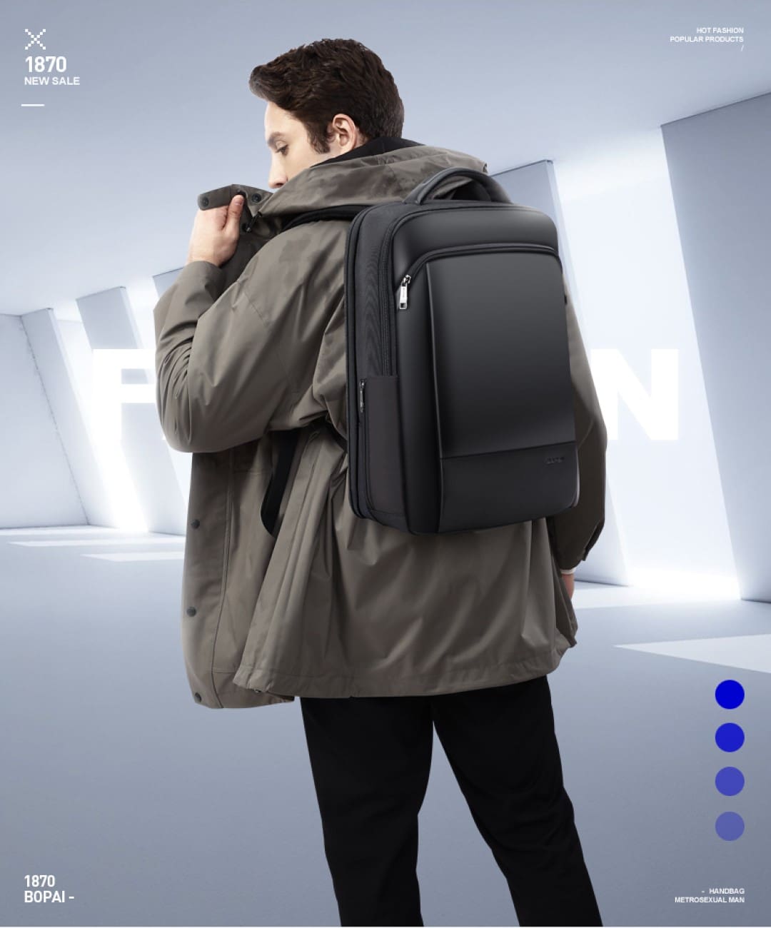 Σακίδιο πλάτης Αντικλεπτικό 24L Laptop 15,6” Bopai 61-53111 μαύρο