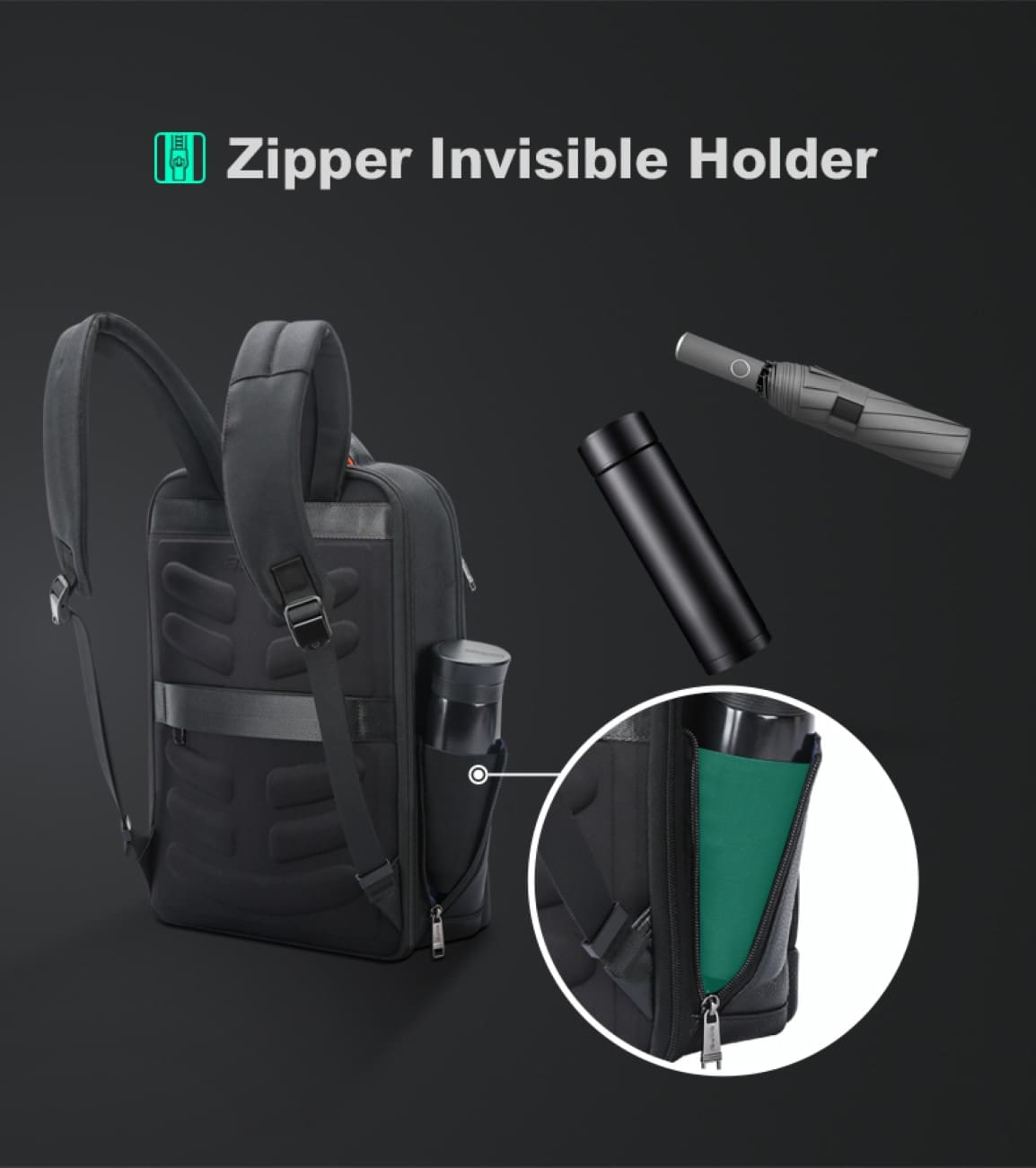 Σακίδιο πλάτης Αντικλεπτικό 24L Laptop 15,6” Bopai 61-53111 μαύρο
