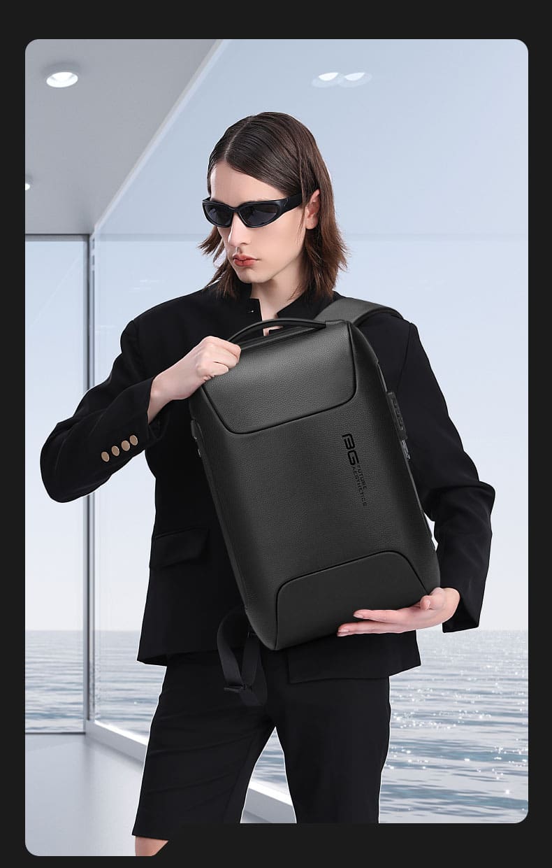 Δερμάτινο Σακίδιο πλάτης 23L Laptop 15,6” Bange 6622 μαύρο