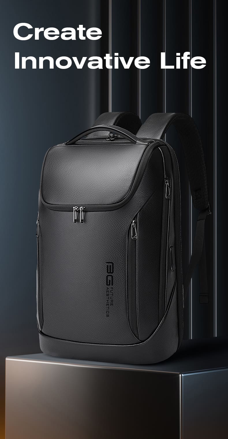 Δερμάτινο Σακίδιο πλάτης 24L Laptop 15,6” Bange 6623 μαύρο