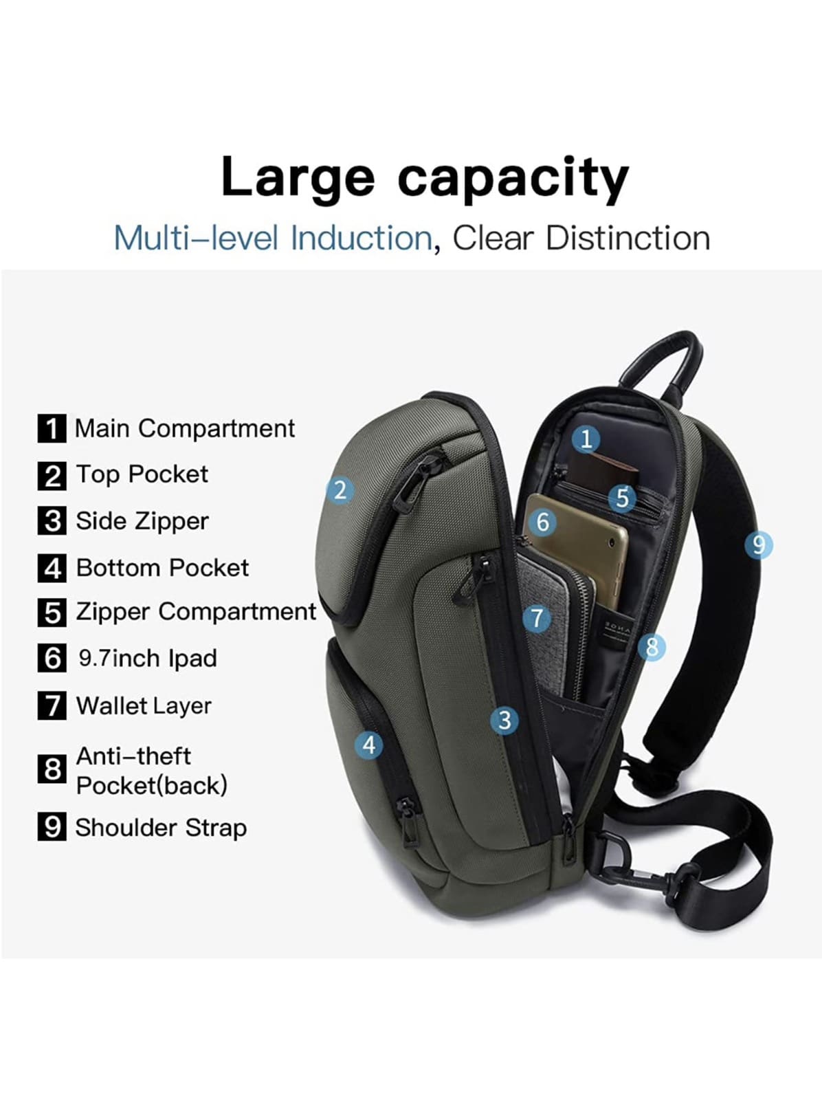 Τσαντάκι ώμου χιαστί crossbody Bange 7565 γκρί