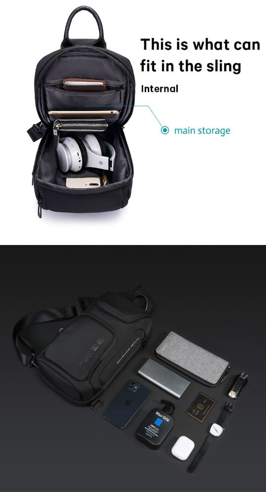 Τσαντάκι ώμου χιαστί crossbody Bange 7565 μαύρο