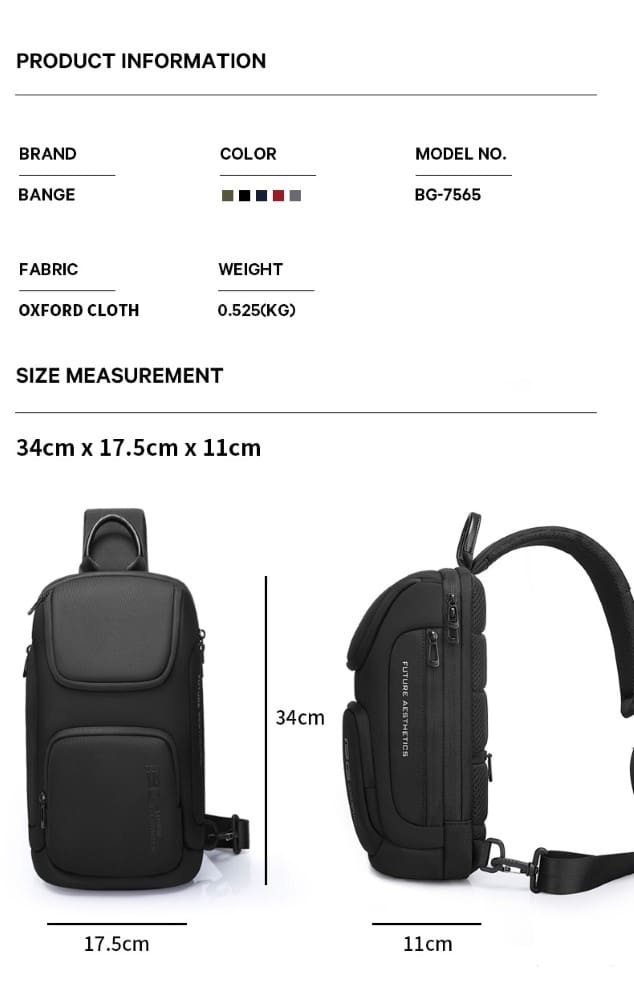 Τσαντάκι ώμου χιαστί crossbody Bange 7565 μαύρο