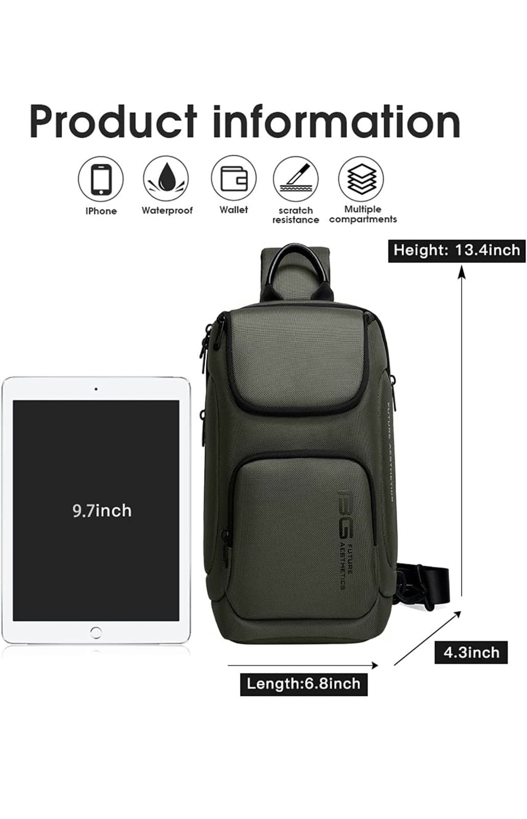 Τσαντάκι ώμου χιαστί crossbody Bange 7565 γκρί