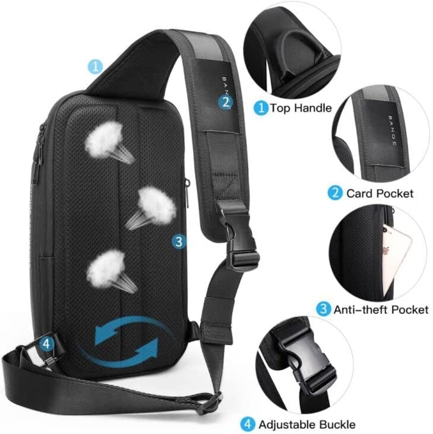Τσαντάκι ώμου χιαστί crossbody Bange 7566 χακί