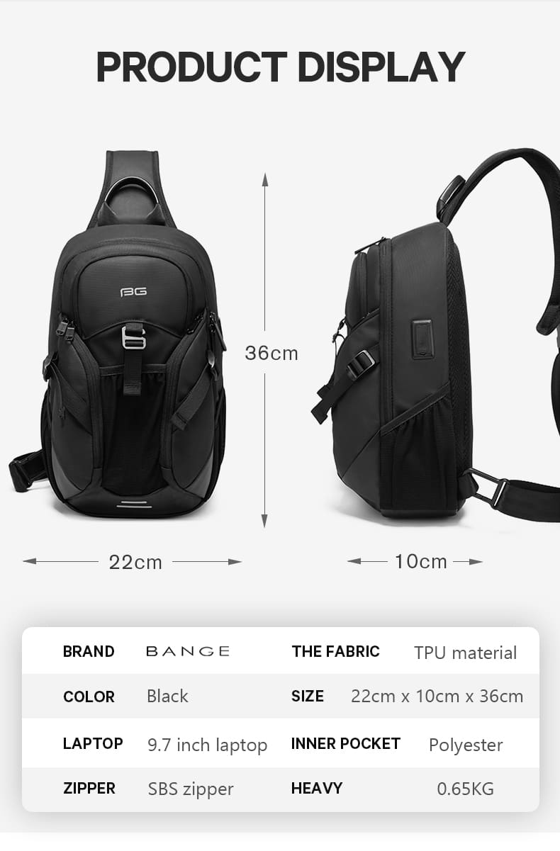 Τσαντάκι ώμου χιαστί crossbody Bange 77120 μαύρο