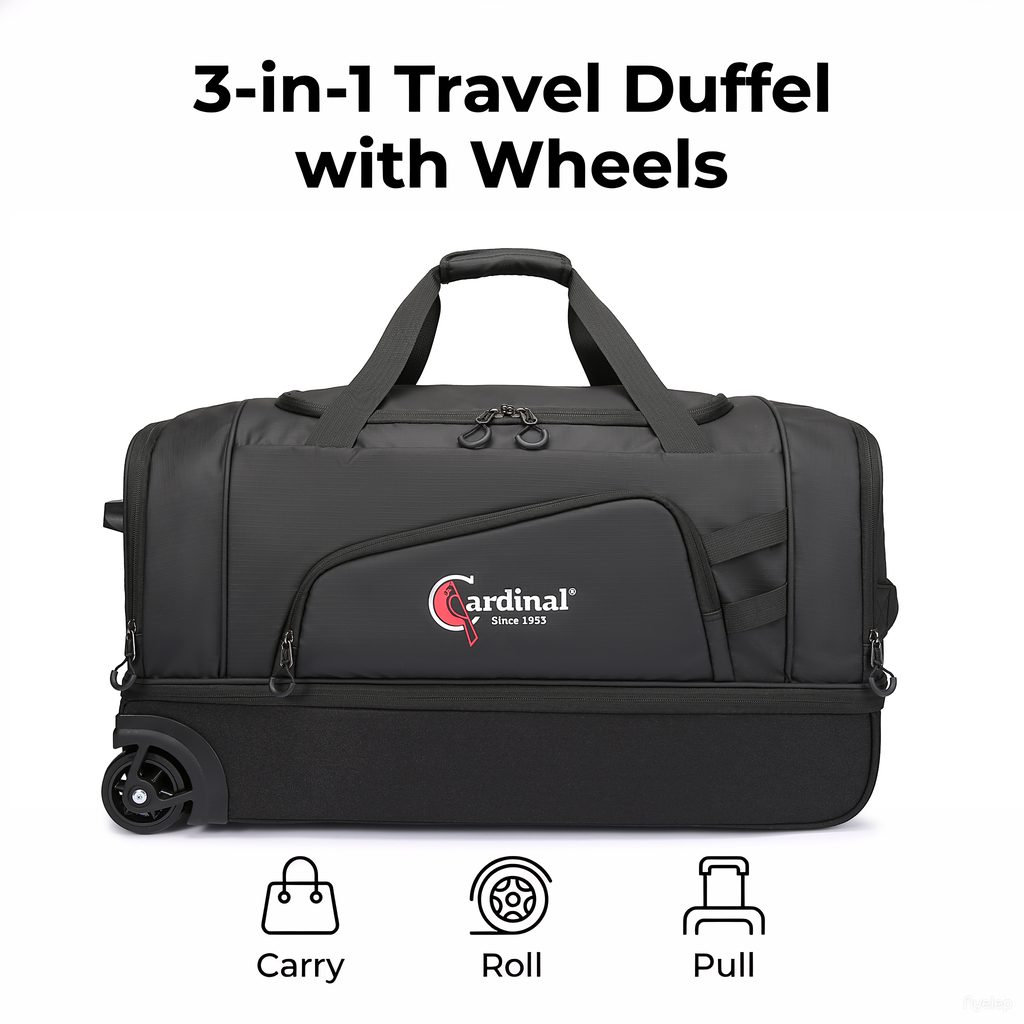 Τροχοτσάντα Ταξιδιού Cardinal 75cm 105L 8508 μαύρο