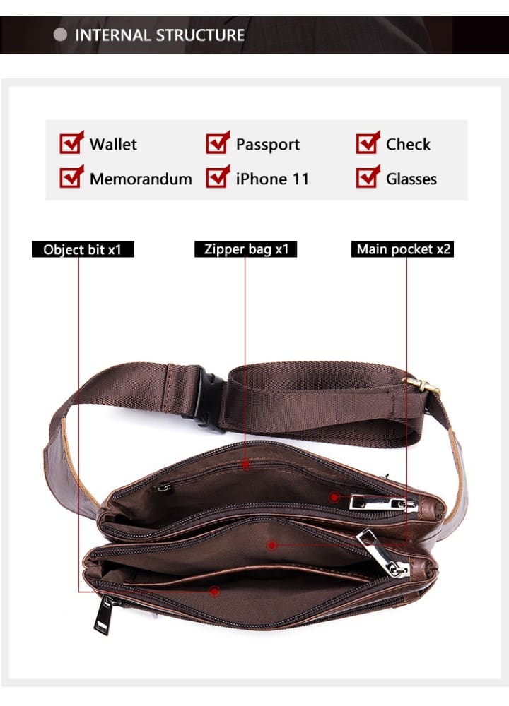 Δερμάτινο τσαντάκι μέσης Cardinal 9012 black