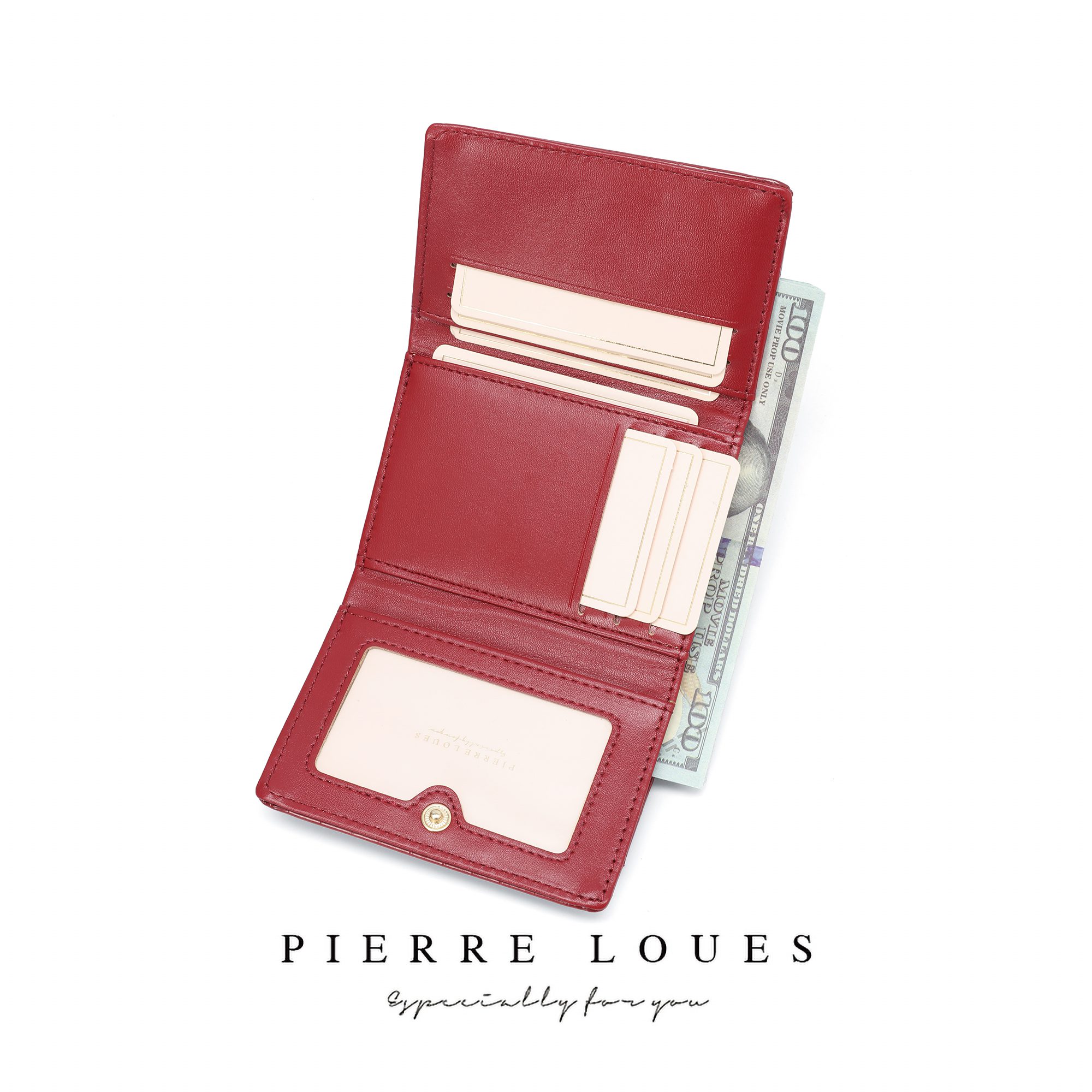 Μικρό Πορτοφόλι Γυναικείο Pierre Loues B13-49 μπορντό