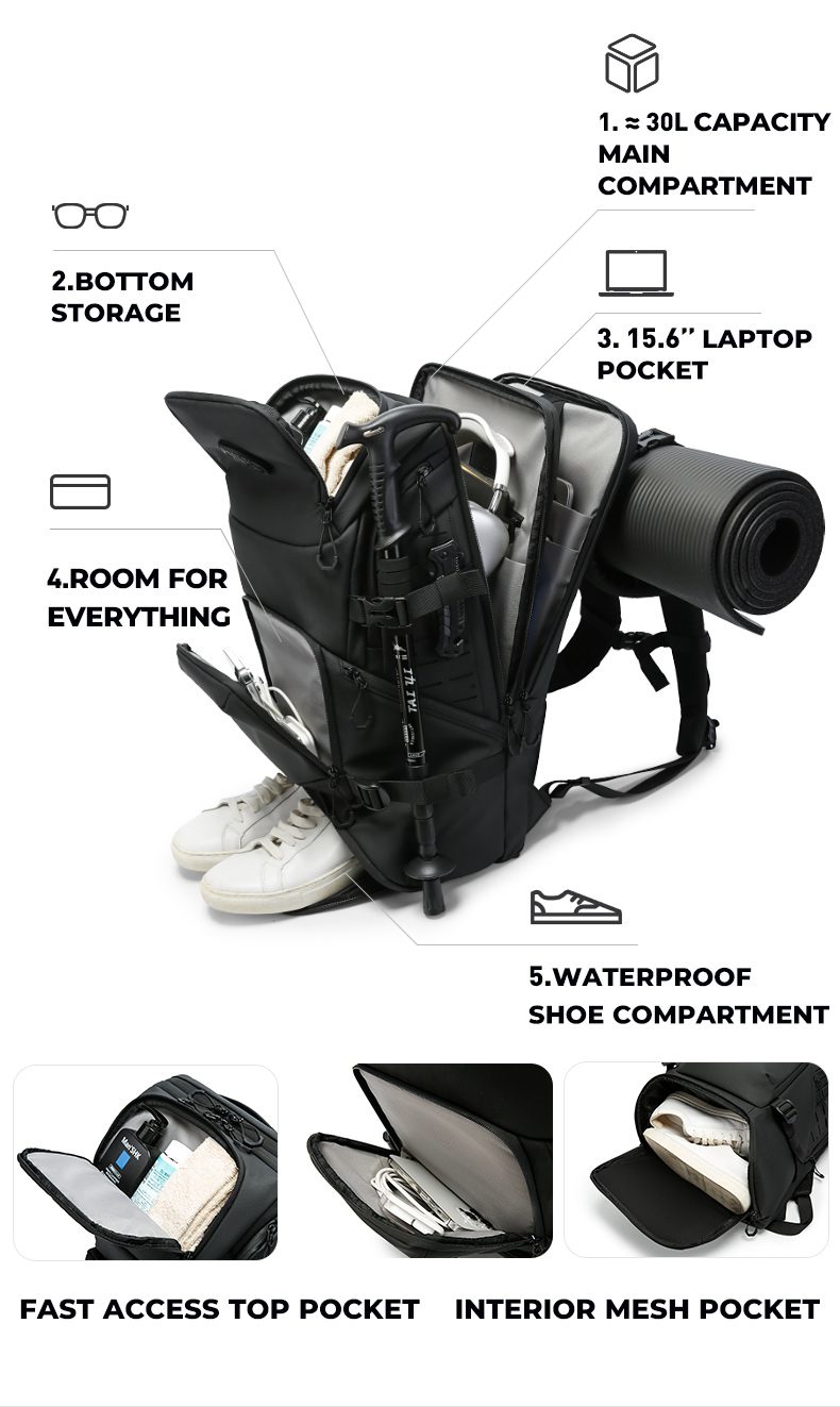 Σακίδιο Outdoor 35L Laptop 15,6” Bange FW229 μαύρο