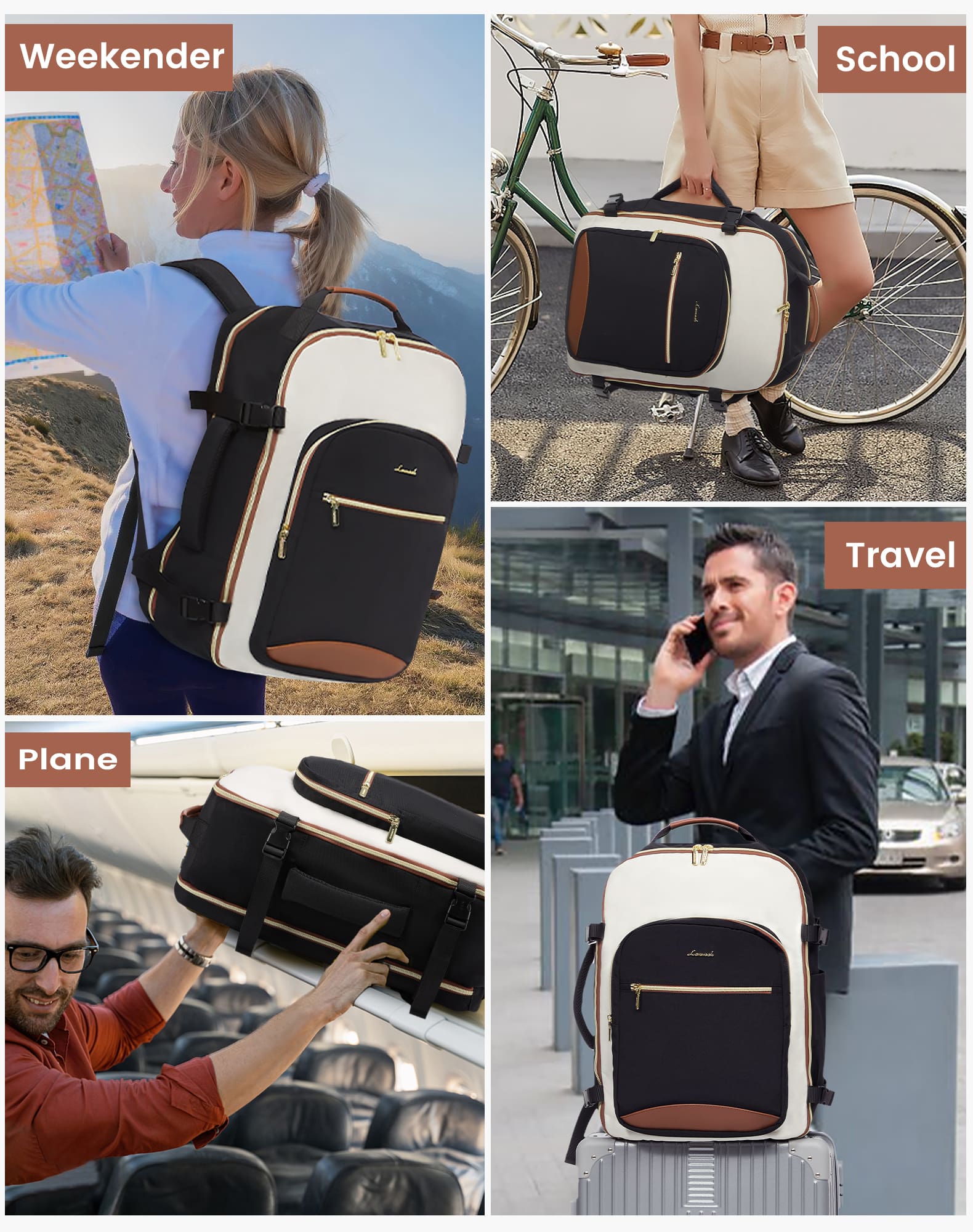 Σακίδιο πλάτης καμπίνας 40L 17,3" MB2141 black/white