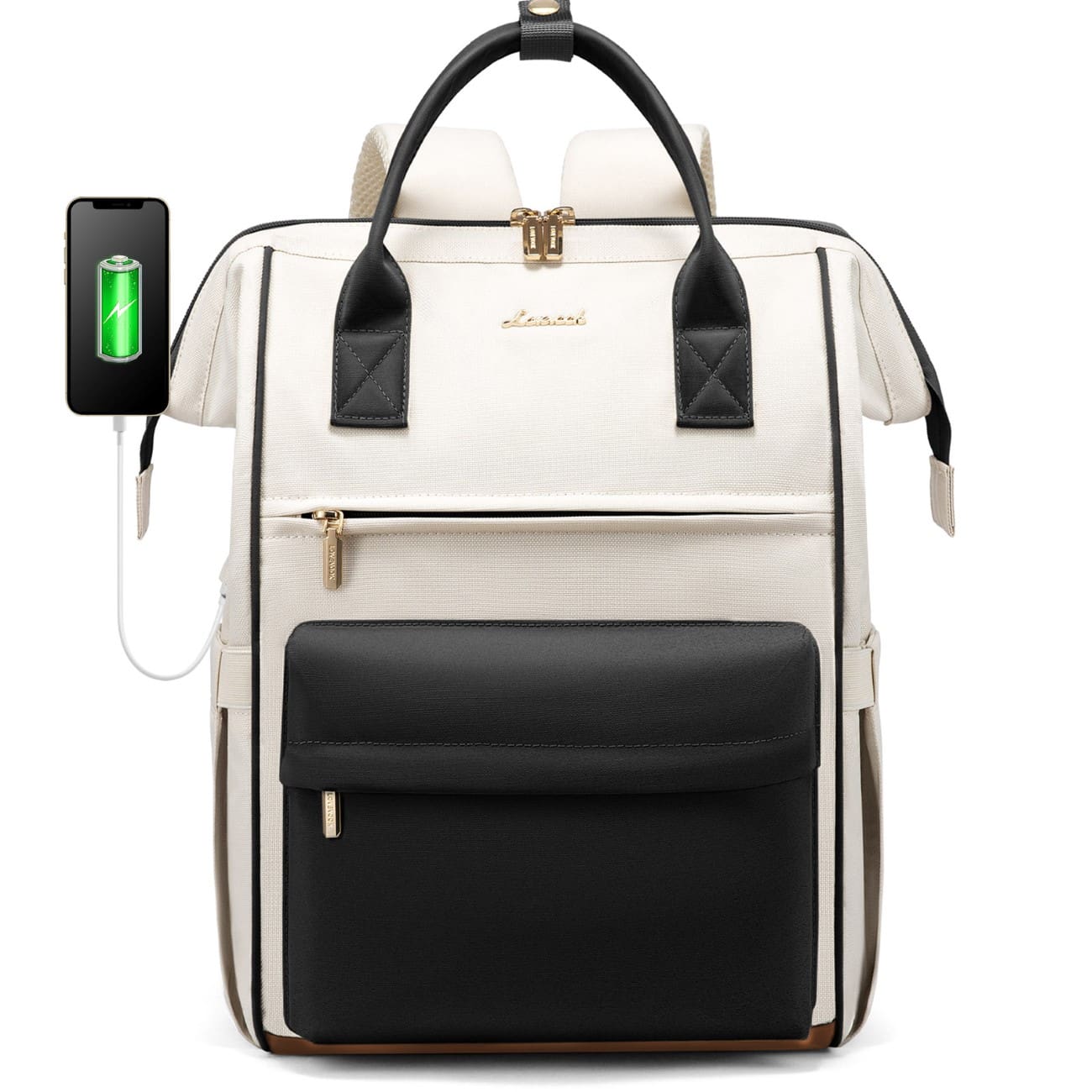 Γυναικείο Σακίδιο με USB Lovevook 15,6'' MB2146 beige/black