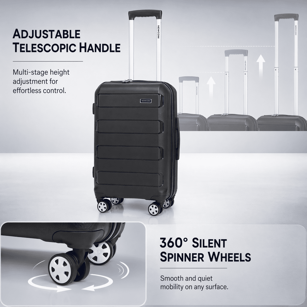 Βαλίτσα καμπίνας N1312 Newcom 50x22x36 cm μαύρο