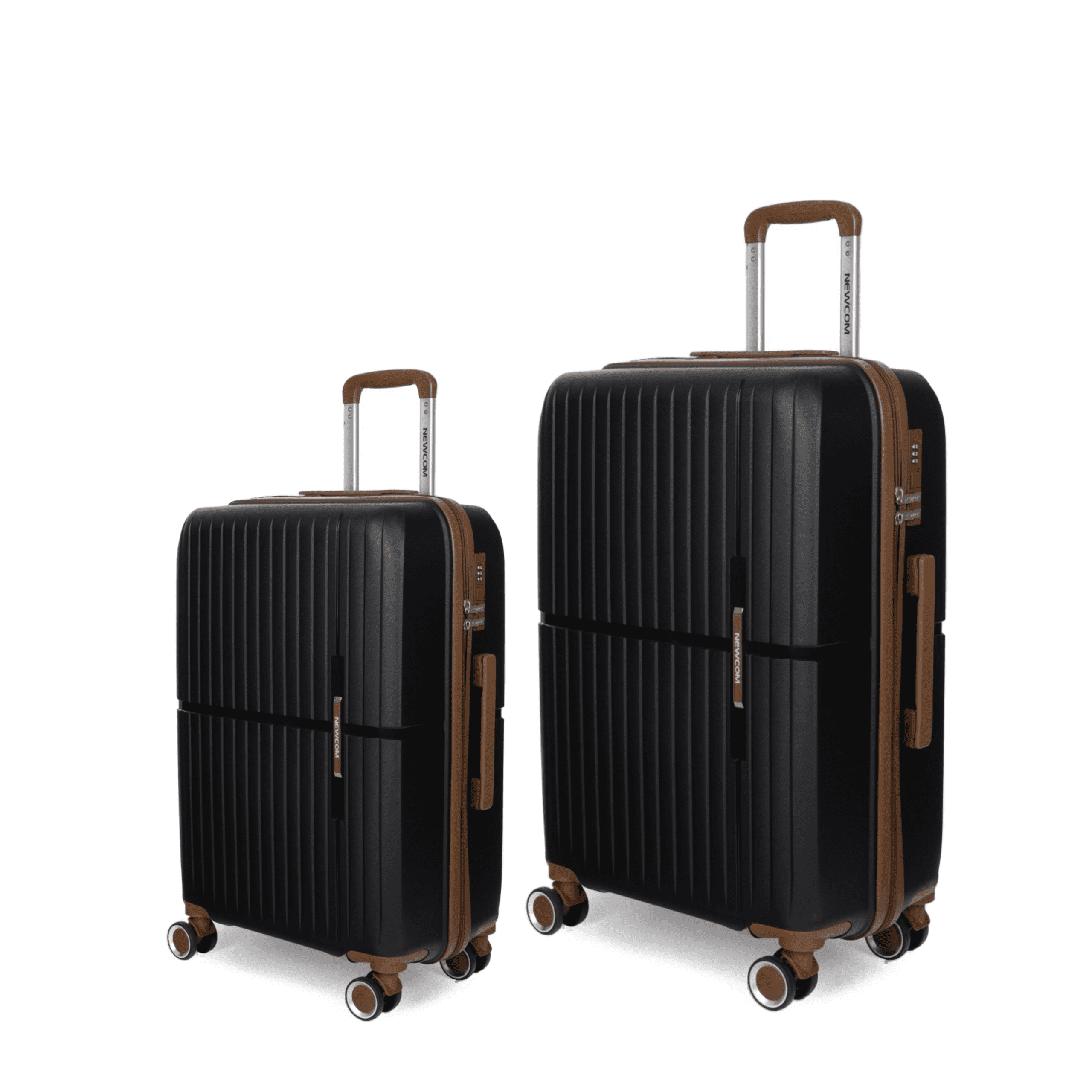 Βαλίτσα σκληρή Newcom N1596 (PP) μικρή μεσαία 56x22x37 cm + 67x22,5x43 cm μαύρο