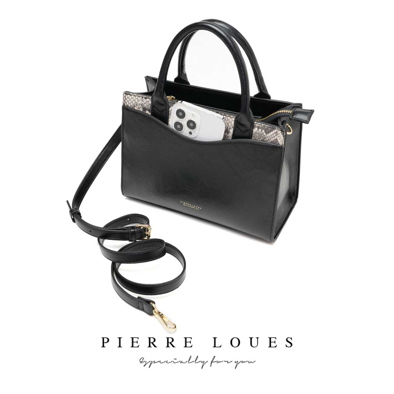 Γυναικεία τσάντα Χιαστί Pierre Loues PL615-38 μαύρο