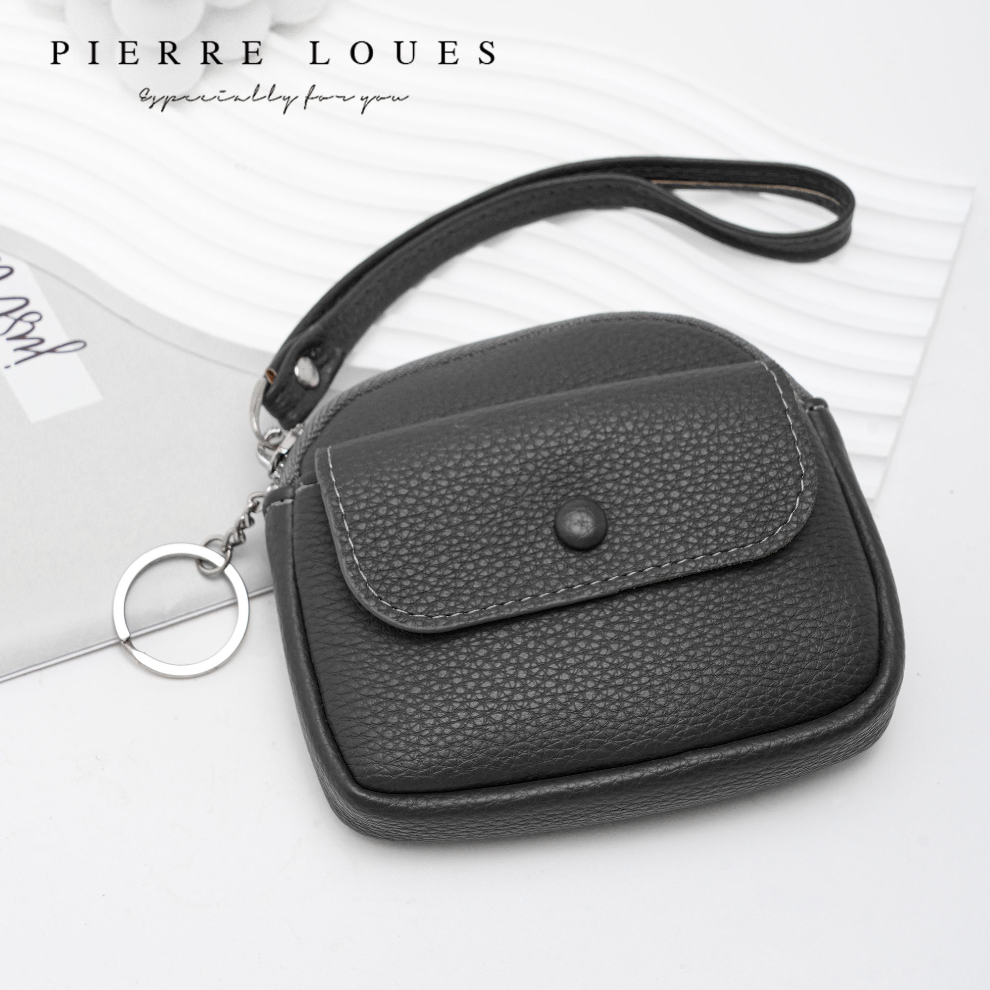 Mini Πορτοφόλι Χειρός Pierre Loues PL967-16-A01 μαύρο