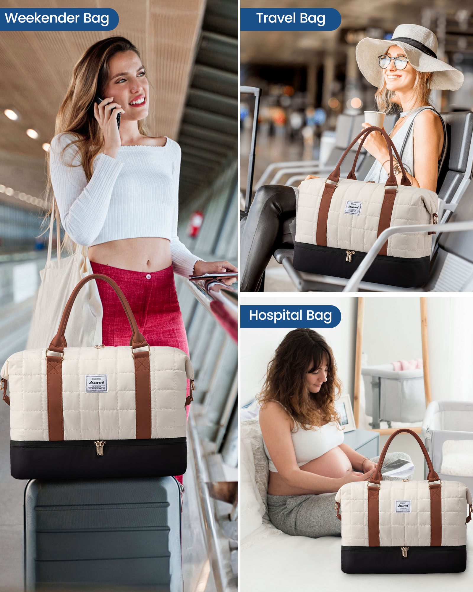 Σετ Σάκος ταξιδιού 40 L Lovevook UB4063 beige black