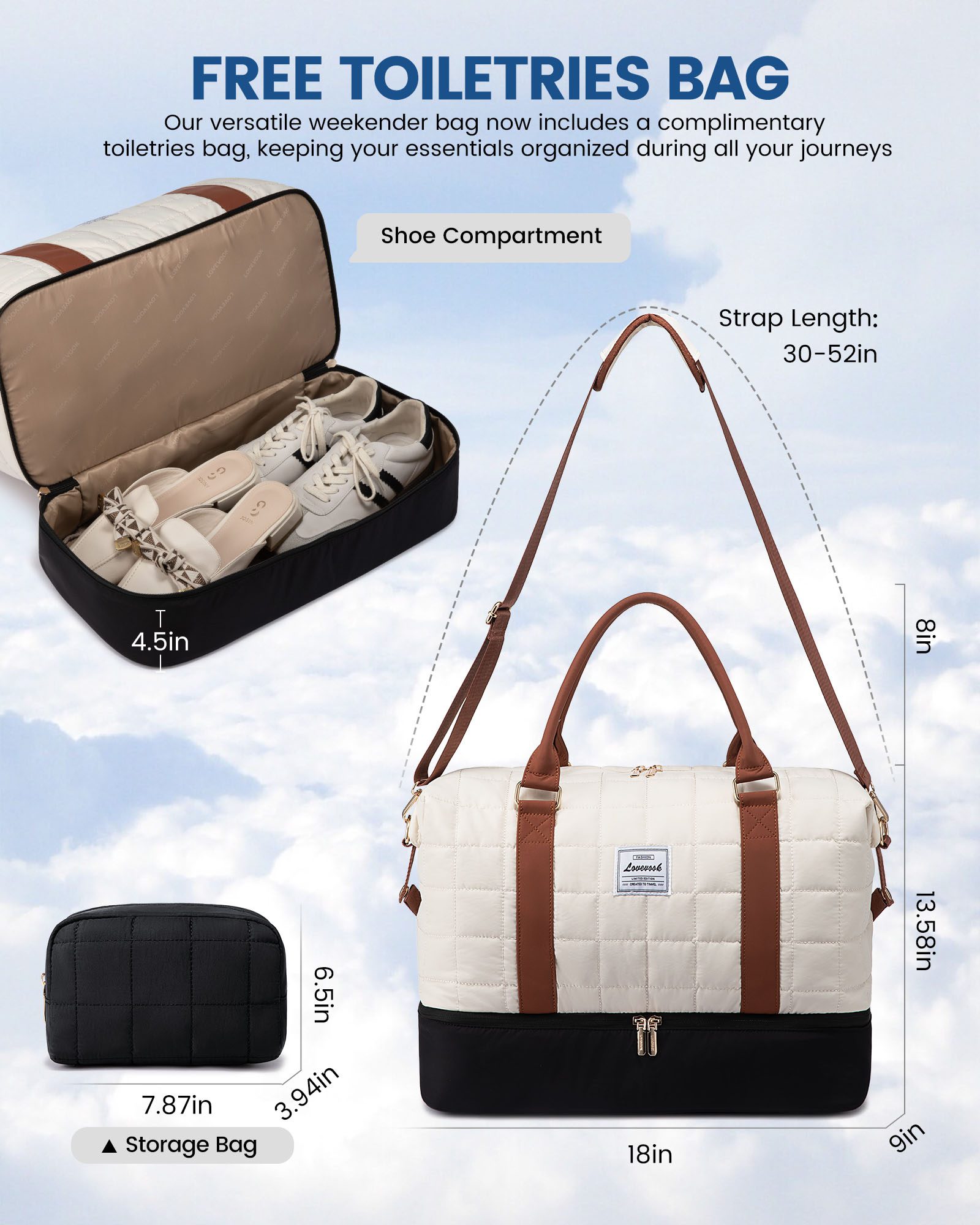 Σετ Σάκος ταξιδιού 40 L Lovevook UB4063 beige black