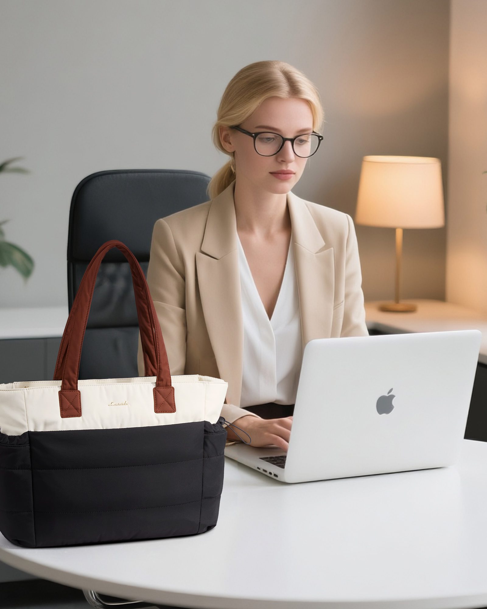 Τσάντα Laptop Γυναικεία Lovevook WB5036 beige black brown