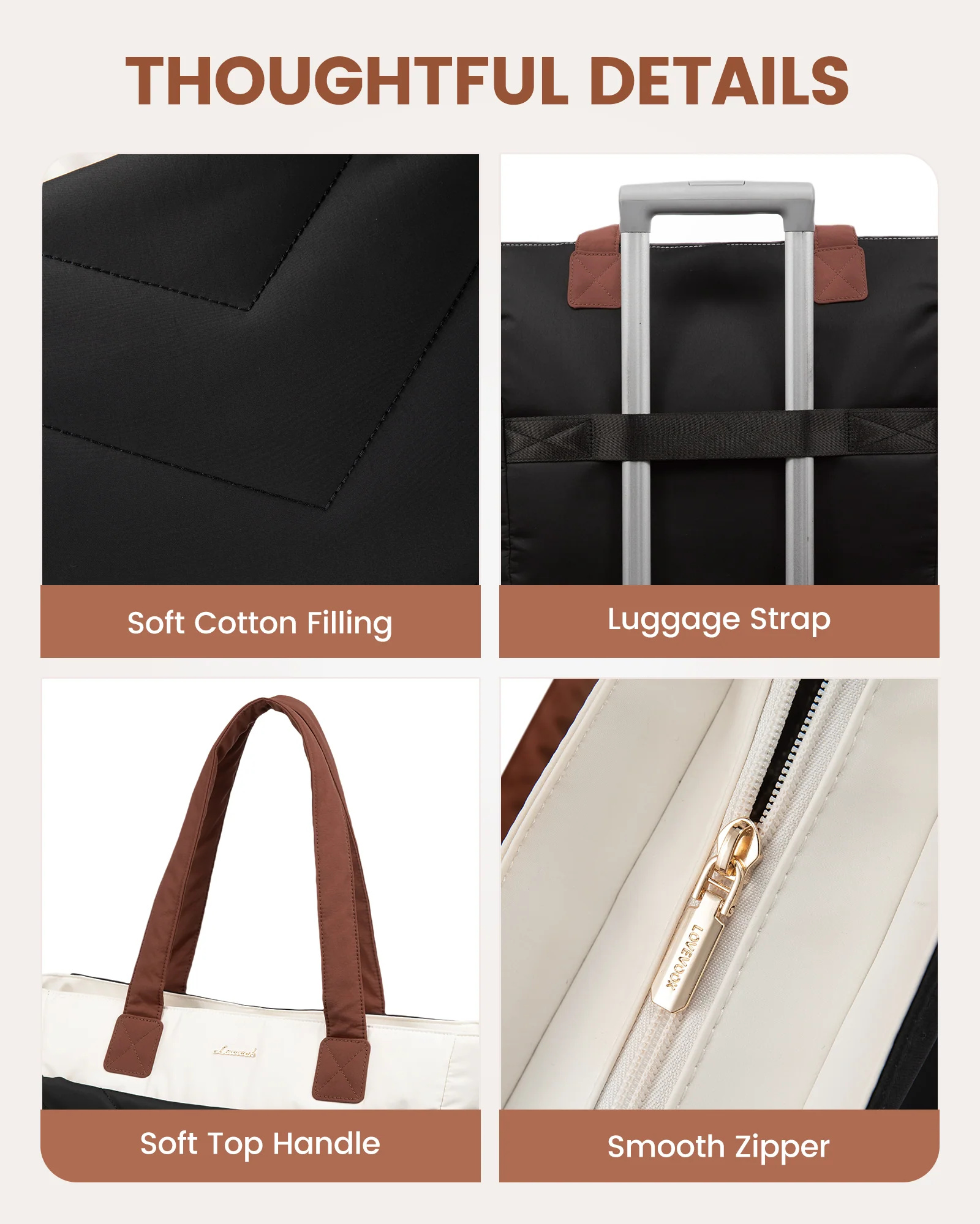 Τσάντα Laptop Γυναικεία Lovevook WB5036 beige black brown
